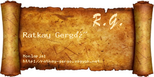 Ratkay Gergő névjegykártya